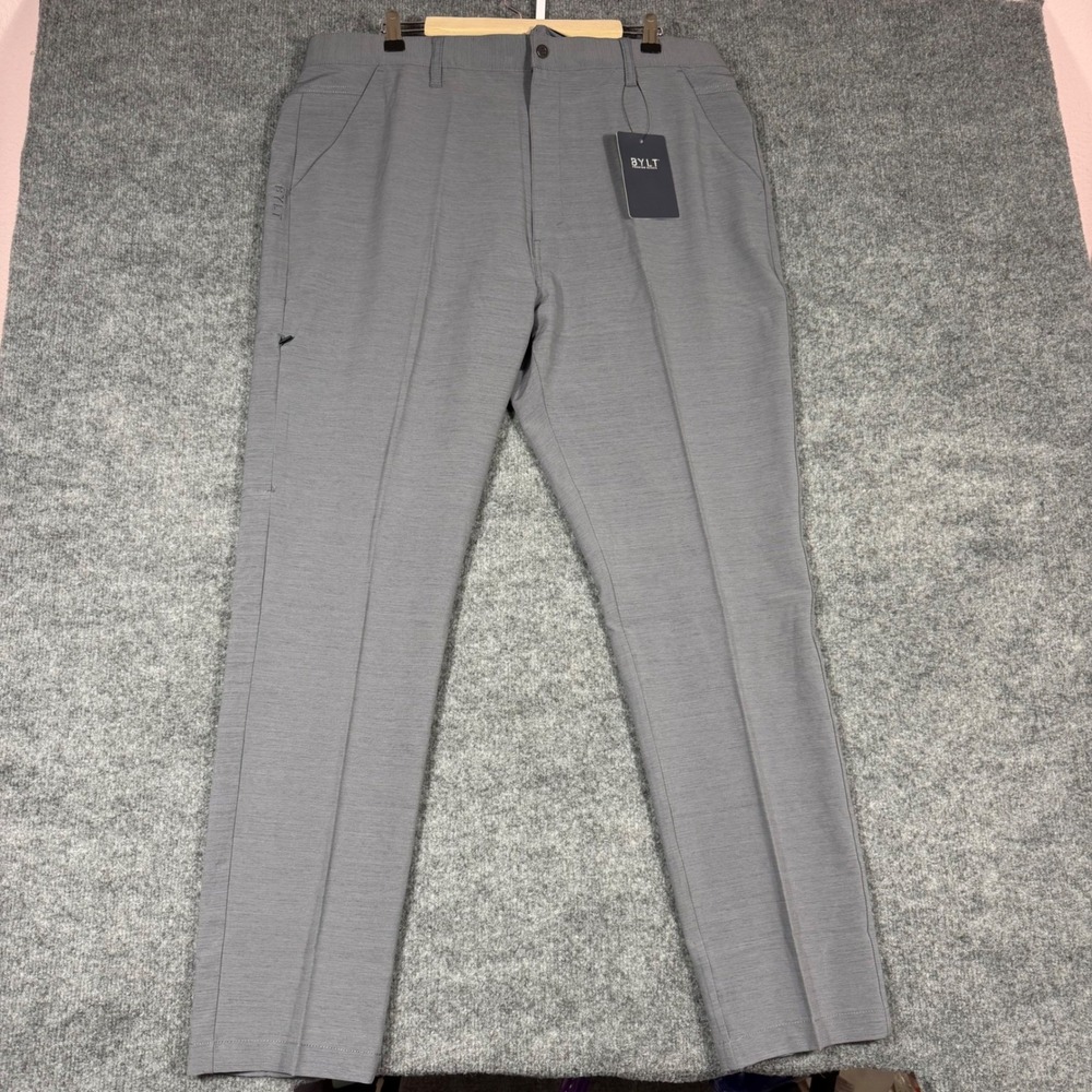 BYLT Kinetic Pant 2.0 Performance Stretch Chino Mens 40 Iron Grey Polyester NWT